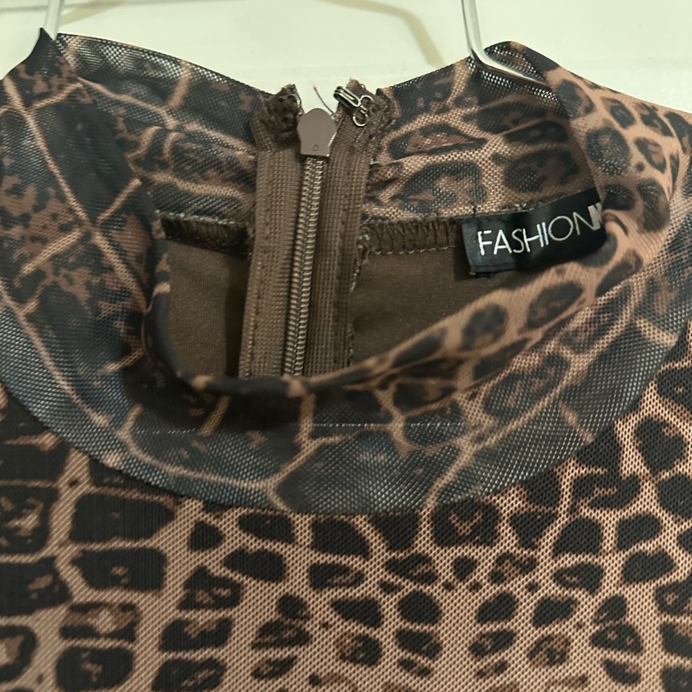Fashion Nova Sexy In Snake Mesh Jumpsuit - Brown - Picture 8 of 10